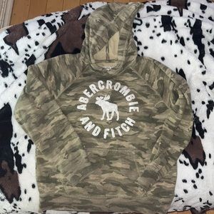 Abercrombie Kids Camouflage Hoodie - Green and White